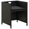 vidaXL Garden Chairs with Cushions 4 pcs Poly Rattan Black