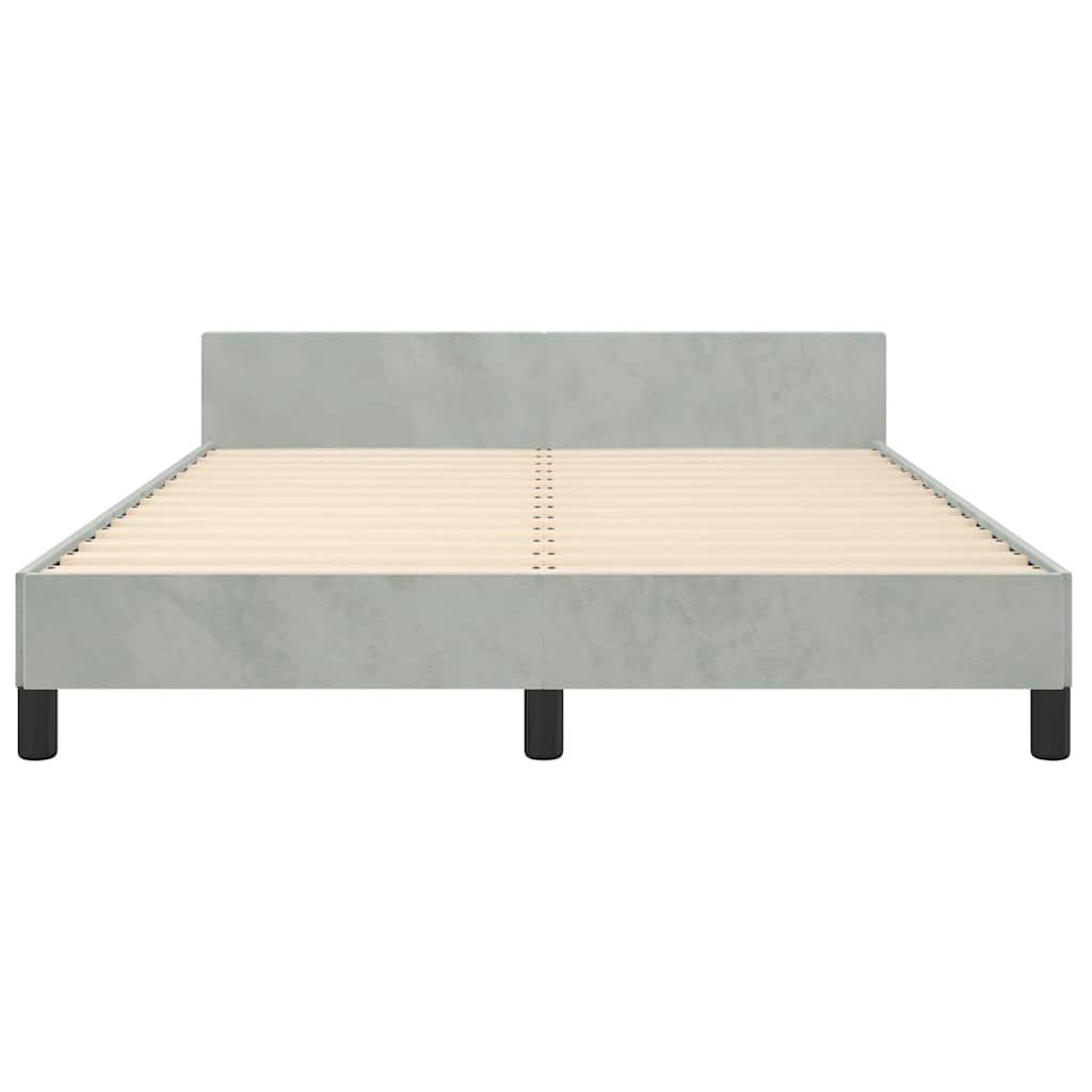 vidaXL Bed Frame without Mattress Light Grey Double Velvet
