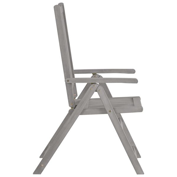 vidaXL Garden Reclining Chairs 2 pcs Grey Solid Acacia Wood