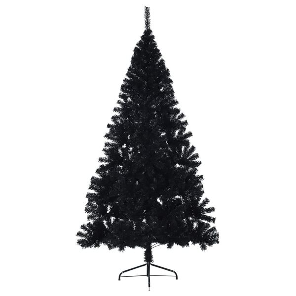vidaXL Artificial Half Christmas Tree with Stand Black 240 cm PVC