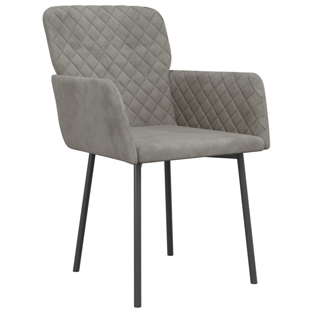 vidaXL Dining Chairs 2 pcs Light Grey Velvet