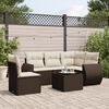 vidaXL 6 Piece Garden Sofa Set with Cushions Brown Poly Rattan
