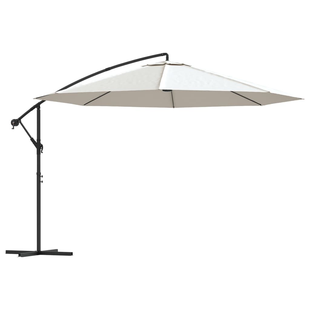 vidaXL Cantilever Garden Parasol 3.5 m Sand White