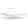 vidaXL Bed Frame | White | Powder-Coated Steel | 193 cm x 203 cm | Industrial