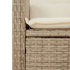 vidaXL Reclining Garden Chair with Cushions Beige Poly Rattan