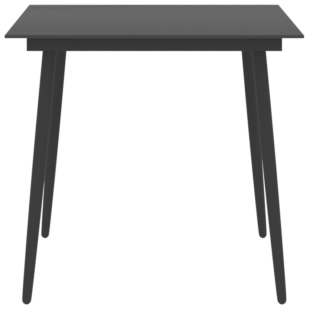 vidaXL 3 Piece Garden Dining Set Black