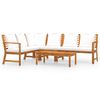 vidaXL 5 Piece Garden Lounge Set with Cushion Cream Solid Acacia Wood
