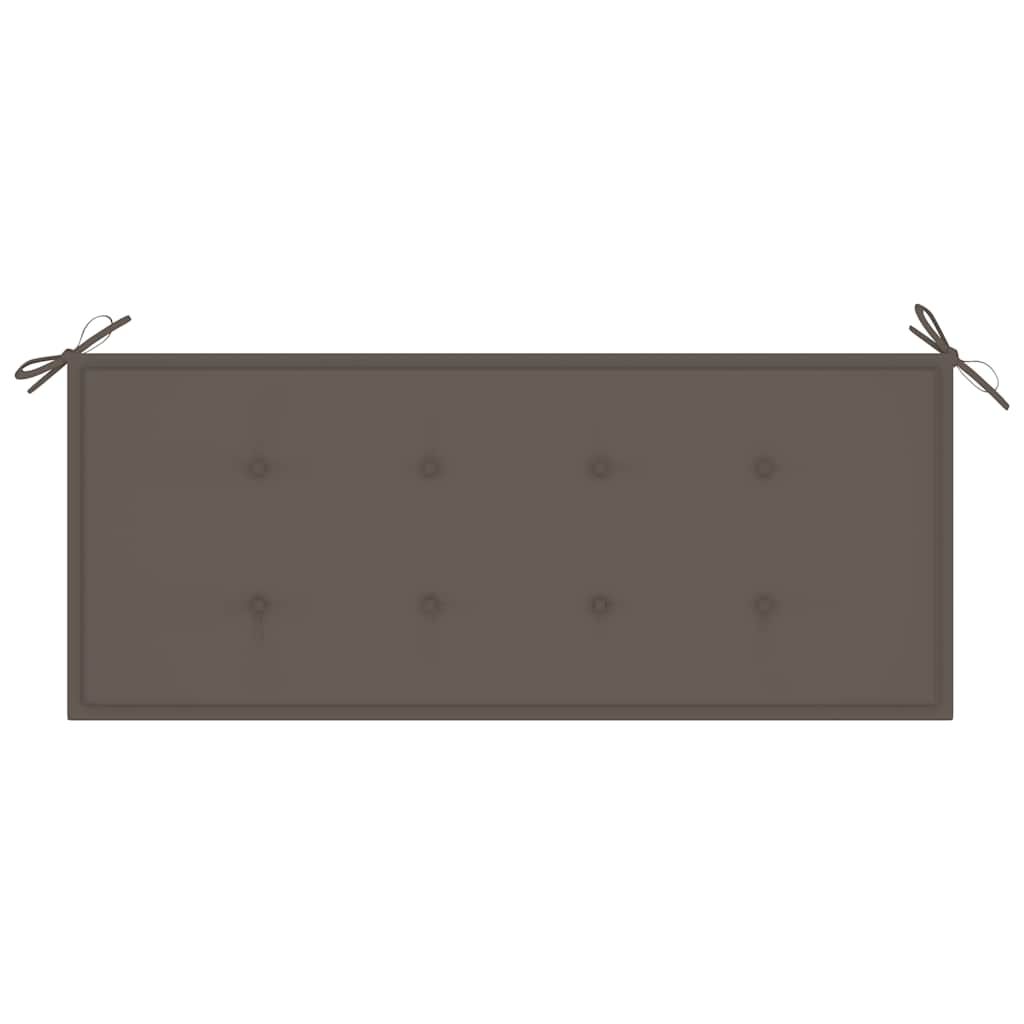 vidaXL Stacking Garden Bench with Cushion 128.5 cm Solid Teak Wood