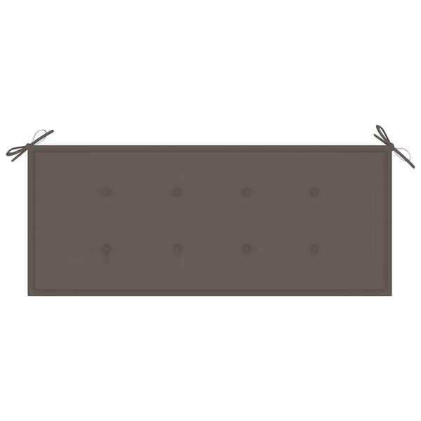 vidaXL Stacking Garden Bench with Cushion 128.5 cm Solid Teak Wood