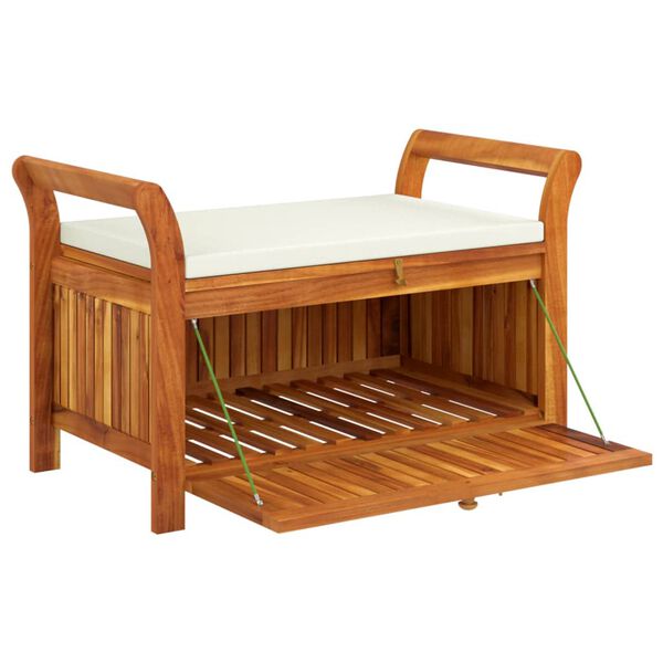 vidaXL Garden Storage Bench with Cushion 91 cm Solid Wood Acacia