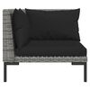 vidaXL 3 Piece Garden Lounge Set Dark Grey Half Round Poly Rattan