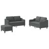 vidaXL 3 Piece Sofa Set with Cushions Dark Grey Fabric