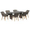 vidaXL Garden Dining Set with Cushion 7 pcs Grey Poly Rattan