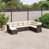 vidaXL 8 Piece Garden Sofa Set with Cushions Brown Poly Rattan
