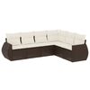 vidaXL 6 Piece Garden Sofa Set with Cushions Brown Poly Rattan