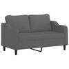 vidaXL 2 Piece Sofa Set with Cushions Dark Grey Fabric