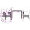 vidaXL 3 Piece Garden Dining Set with Cushions Grey Poly Rattan