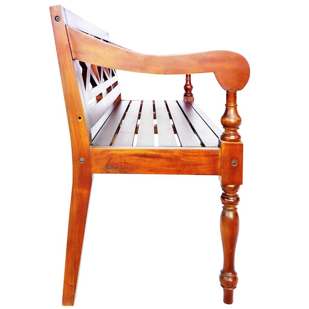 vidaXL Batavia Bench 136 cm Solid Mahogany Wood Dark Brown