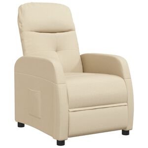 vidaXL Recliner Chair Cream Fabric