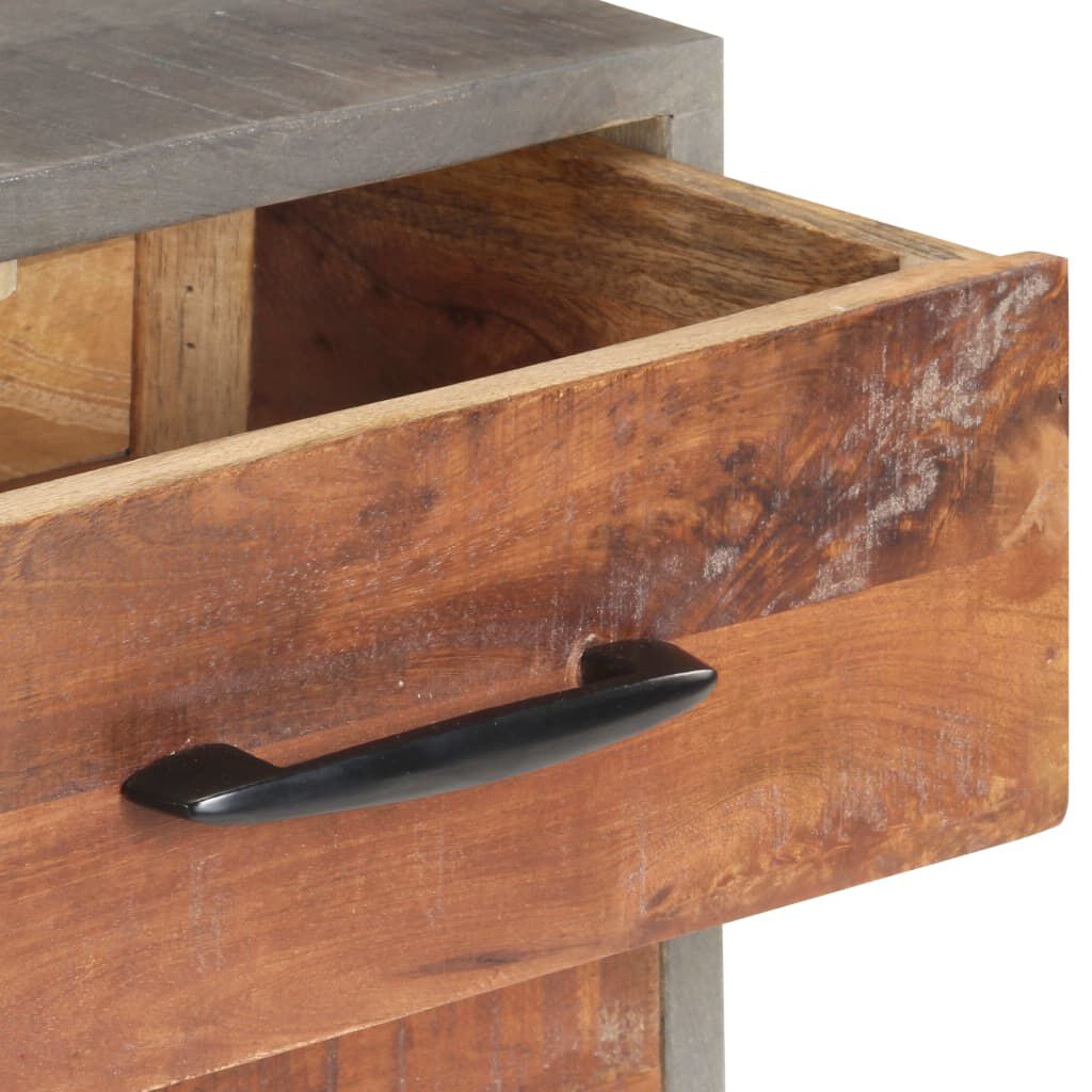 vidaXL Bedside Cabinet Grey 40x30x50 cm Solid Rough Mango Wood