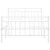 vidaXL Metal Bed Frame without Mattress with Footboard White 100x200cm