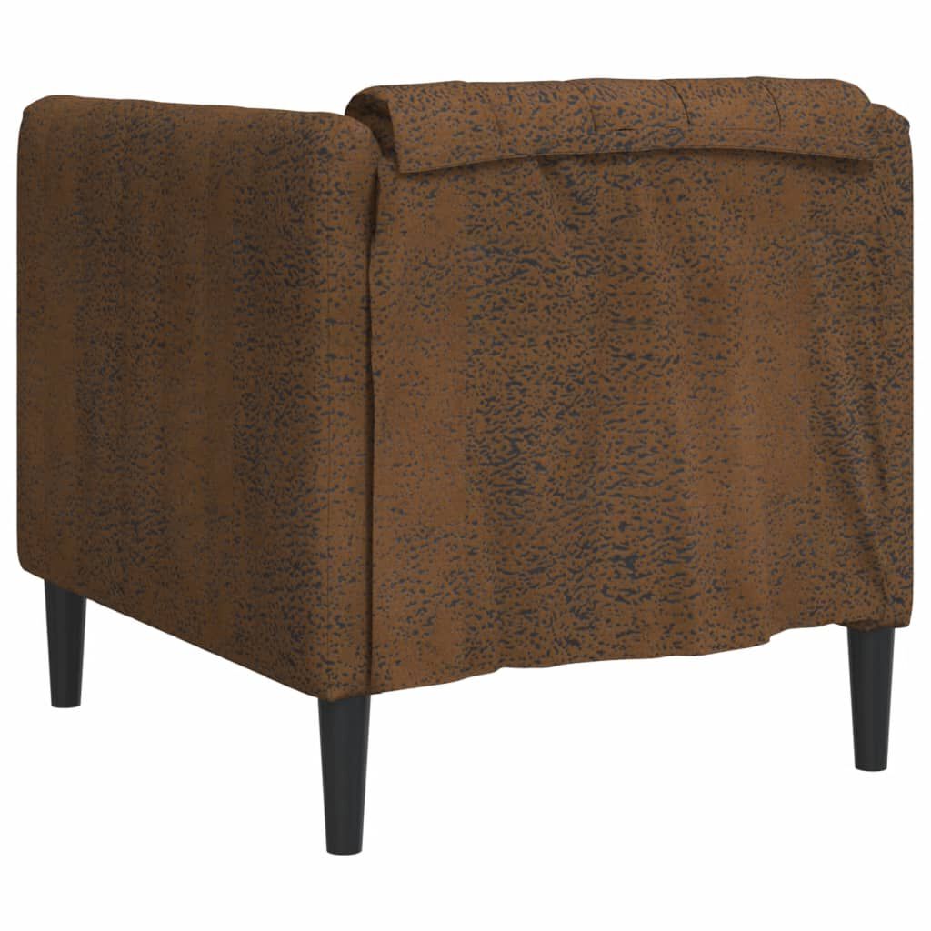 vidaXL Sofa Chair Brown Faux Suede Leather