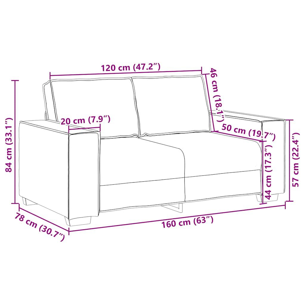 vidaXL 2 Piece Sofa Set with Cushions Black Fabric