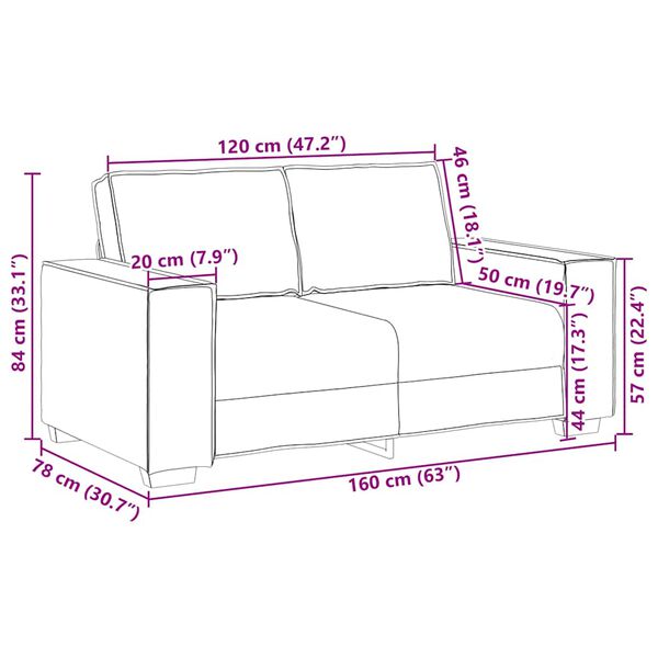 vidaXL 2 Piece Sofa Set with Cushions Black Fabric