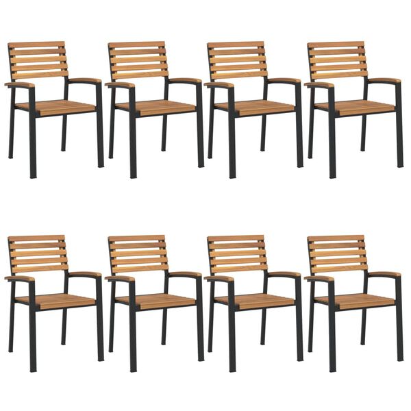 vidaXL 9 Piece Garden Dining Set Solid Wood Acacia and Metal