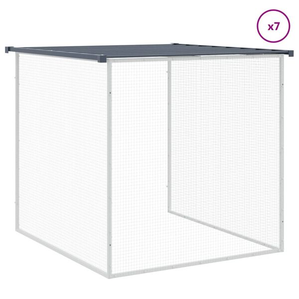 vidaXL Chicken Cage with Roof Anthracite 803x98x90 cm Galvanised Steel