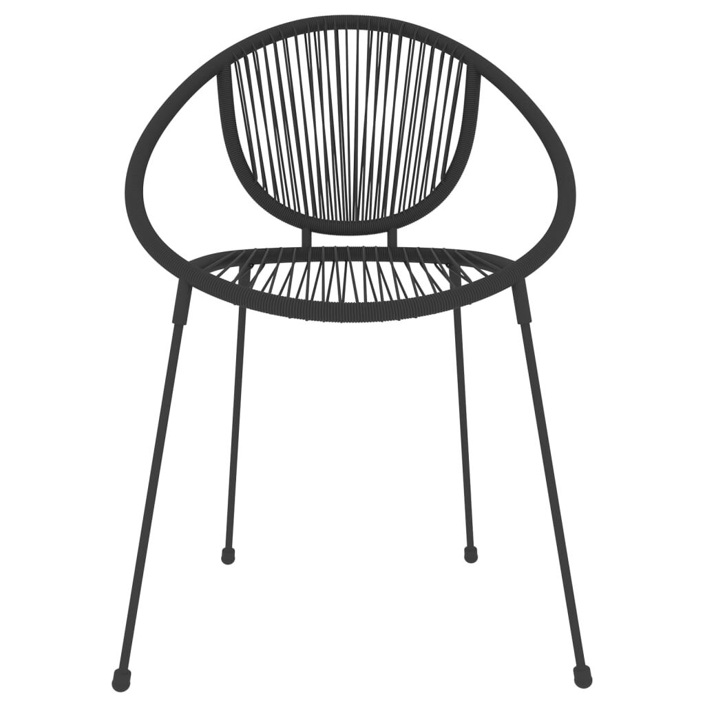 vidaXL 3 Piece Garden Dining Set Black