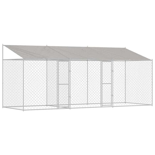 vidaXL Dog Cage Silver 600 x 200 x 256 cm Galvanised Steel