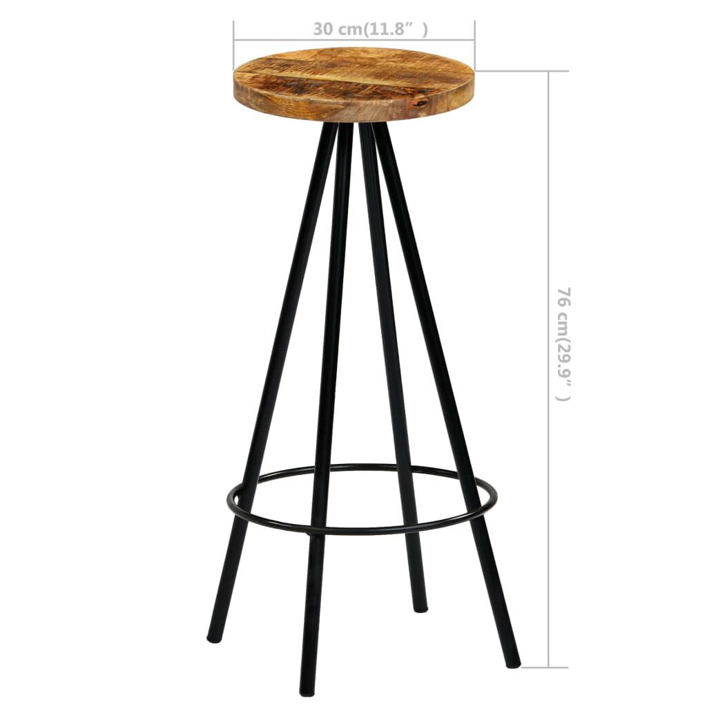 vidaXL Bar Chairs 2 pcs Solid Mango Wood