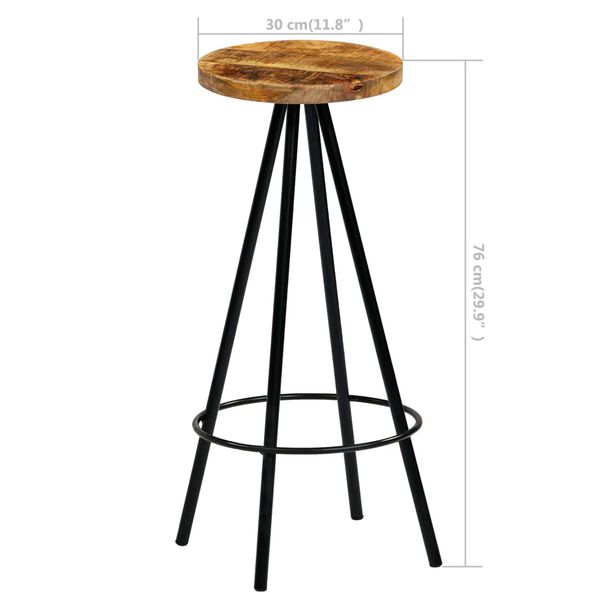 vidaXL Bar Chairs 2 pcs Solid Mango Wood