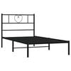 vidaXL Metal Bed Frame without Mattress with Headboard Black 100x200cm