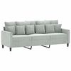 vidaXL 2 Piece Sofa Set with Cushions Light Grey Velvet