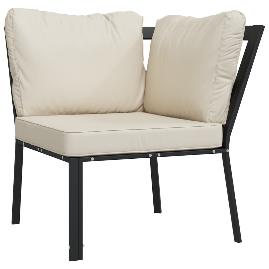 vidaXL 6 Piece Garden Lounge Set with Sand Cushions Steel