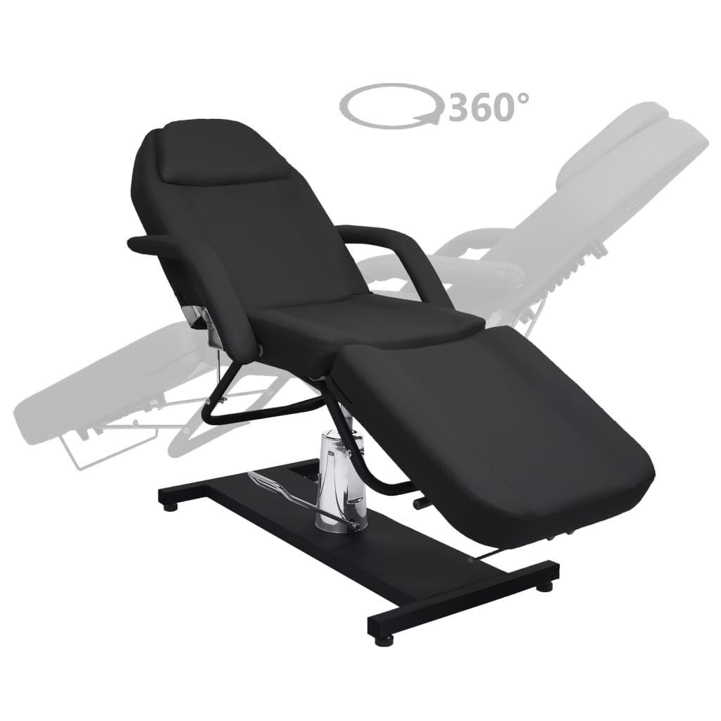 vidaXL Massage Table Black 180x62x(87-112) cm
