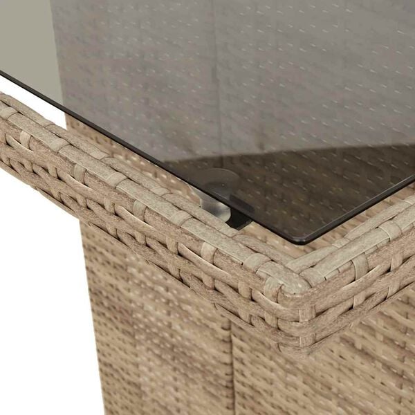 vidaXL 9 Piece Garden Bistro Set with Cushions Brown Poly Rattan