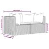 vidaXL Garden Corner Sofas with Cushions 2 pcs Grey Poly Rattan