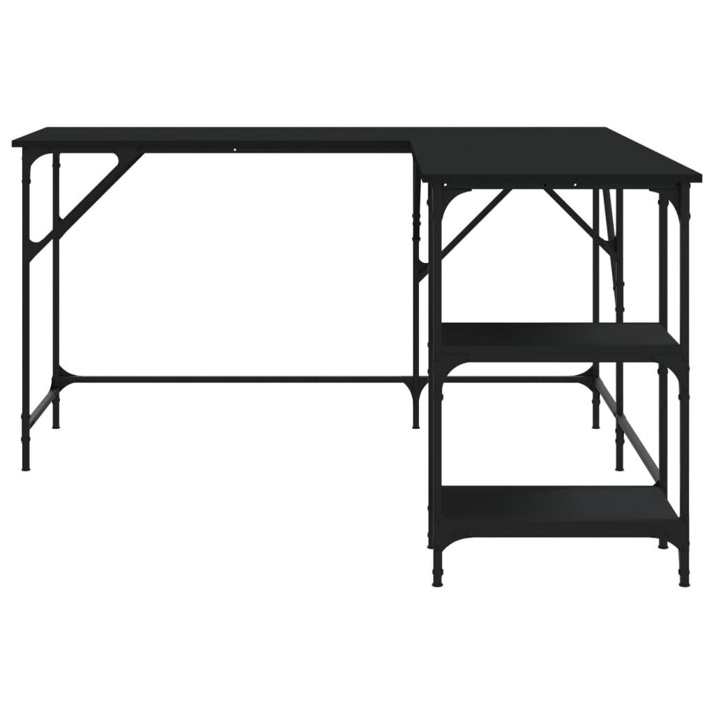 vidaXL Desk Black 139x139x75 cm Engineered Wood