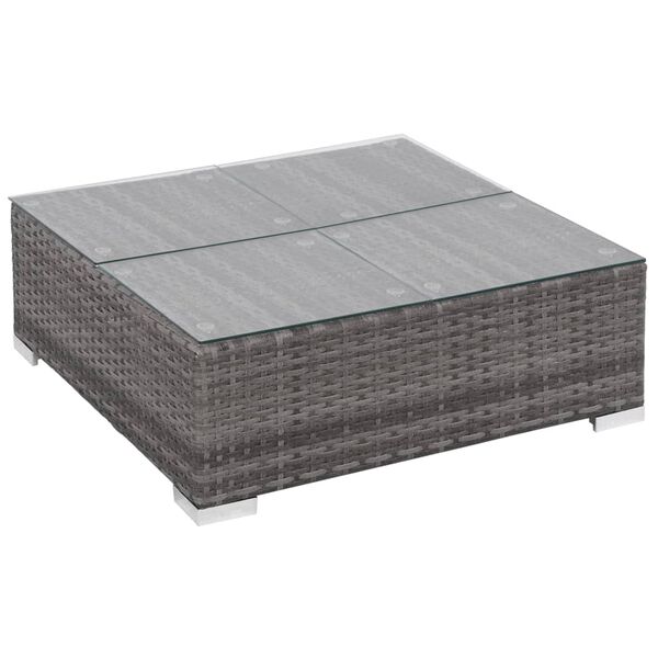 vidaXL 7 Piece Garden Lounge Set with Cushions Poly Rattan grey