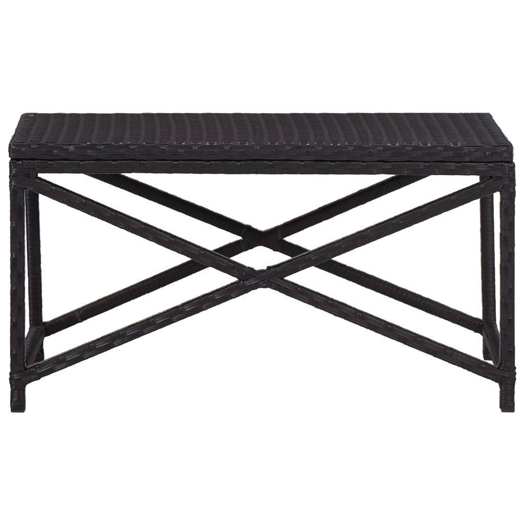 vidaXL Garden Bench 80 cm Poly Rattan Black