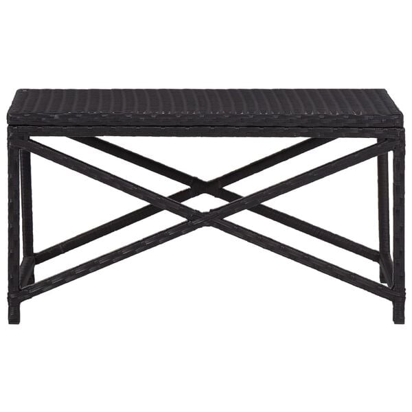 vidaXL Garden Bench 80 cm Poly Rattan Black