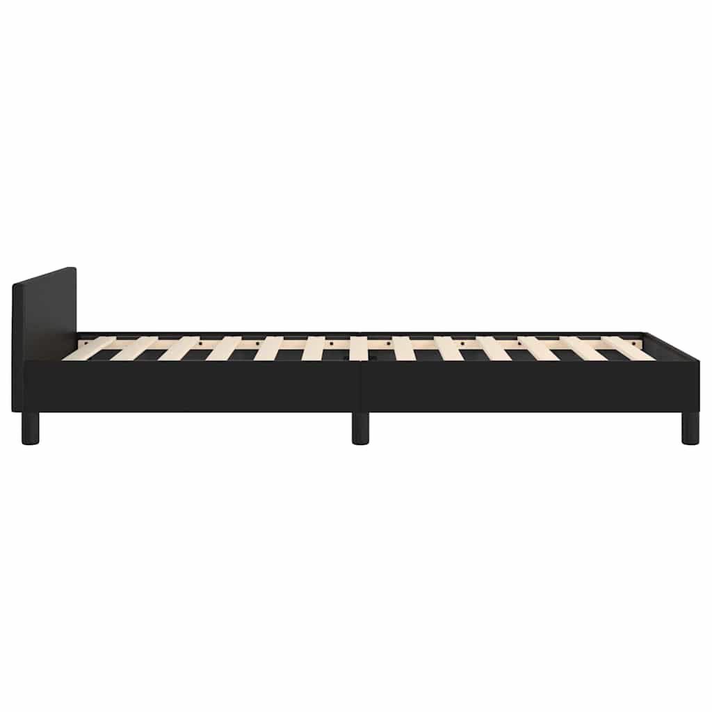 vidaXL Bed Frame without Mattress Black Twin Faux Leather