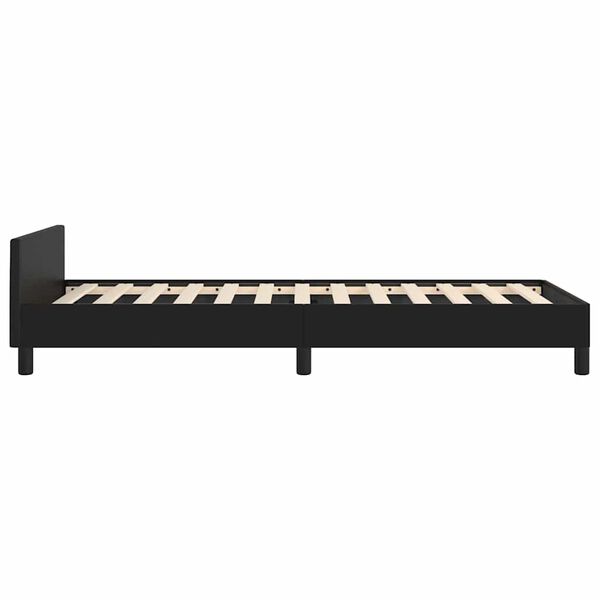 vidaXL Bed Frame without Mattress Black Twin Faux Leather