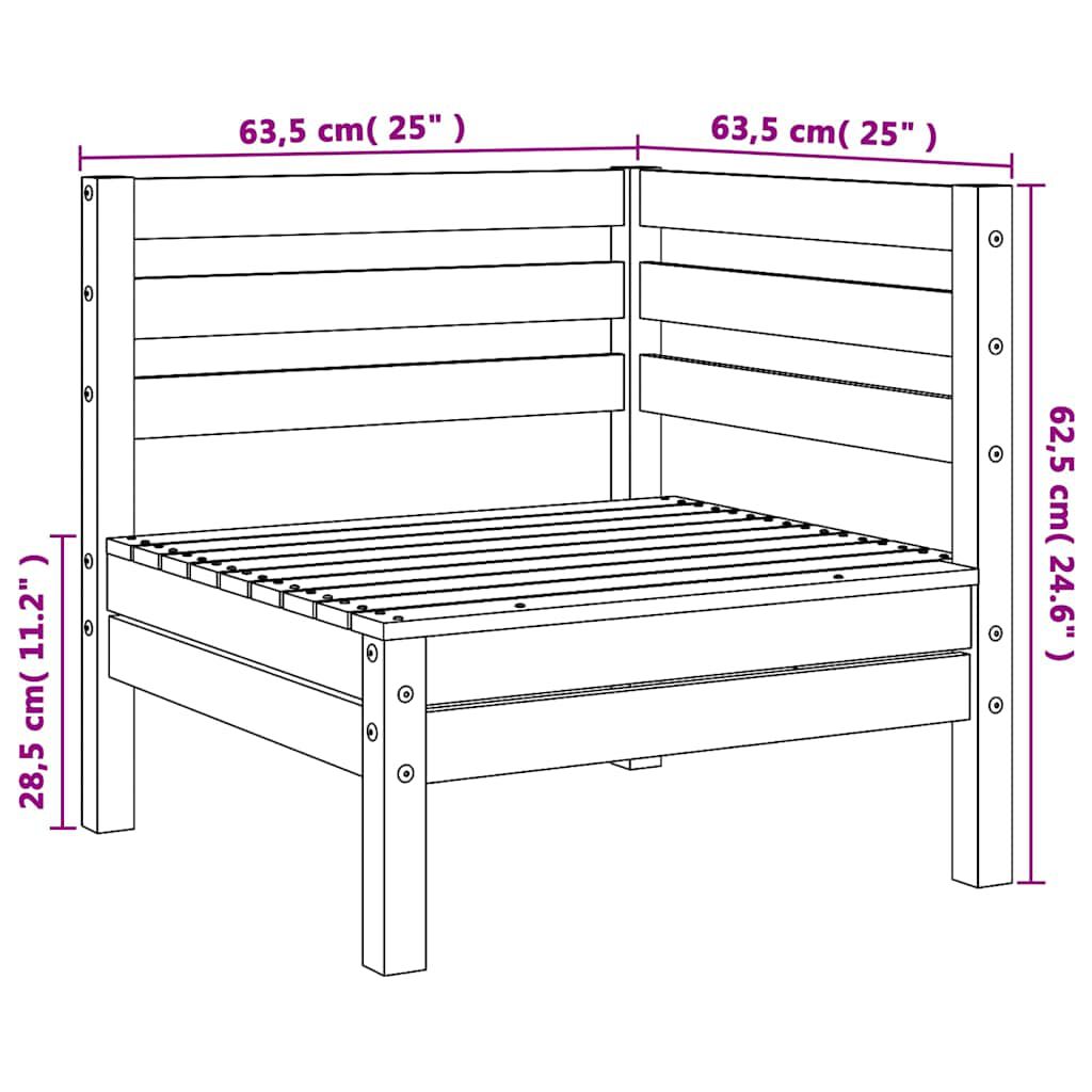 vidaXL Garden Corner Sofas 2 pcs Grey Solid Pinewood