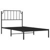 vidaXL Metal Bed Frame without Mattress with Headboard Black 100x190cm
