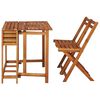 vidaXL Garden Planter Table with 2 Bistro Chairs Solid Acacia Wood