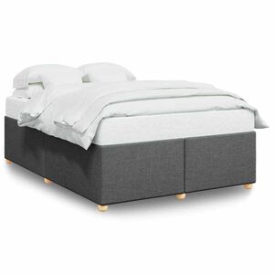 vidaXL Bed Frame without Mattress Dark Grey Queen Fabric